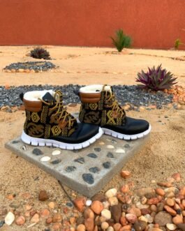 Ethnic Print Lace Up Boots