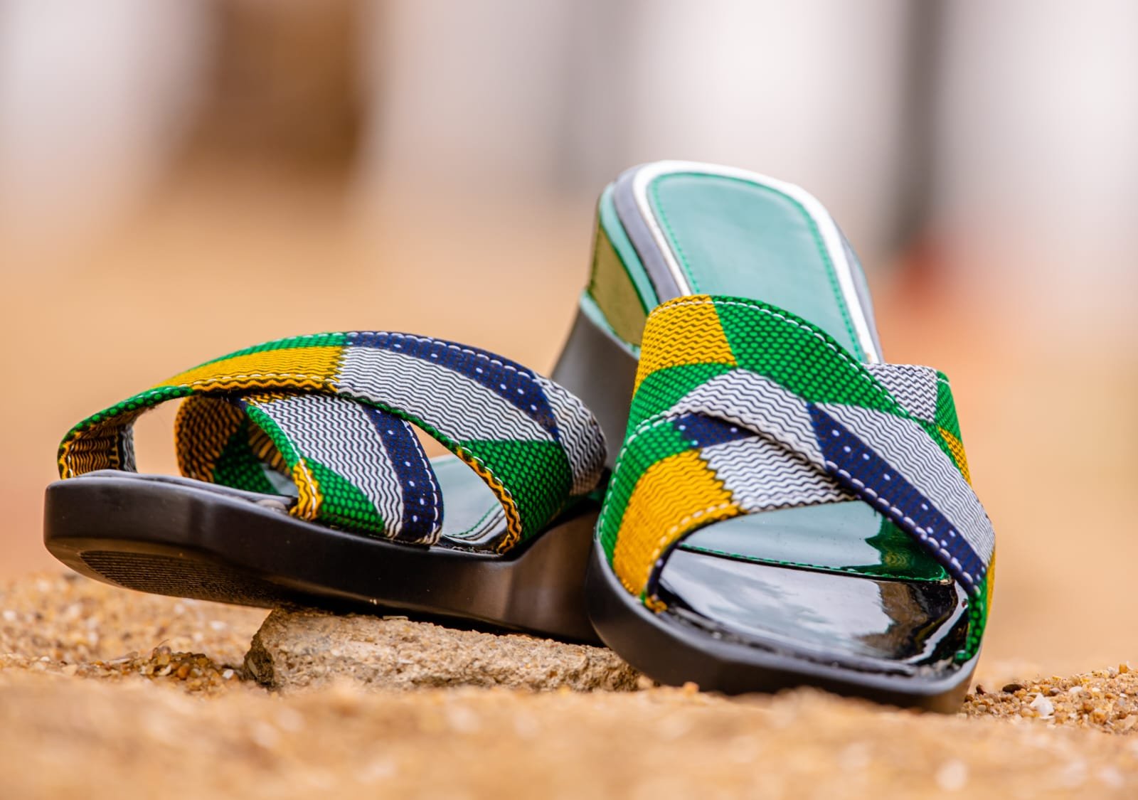 Traditional African Print Slippers