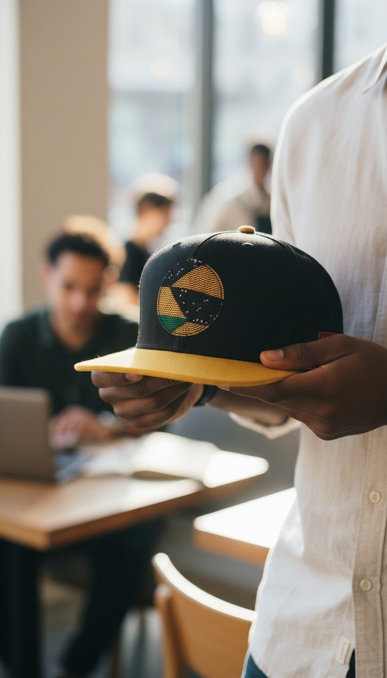 Black & Yellow Snapback Cap - Image 3