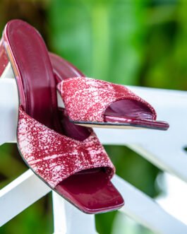 Red Sparkle Heeled Sandals
